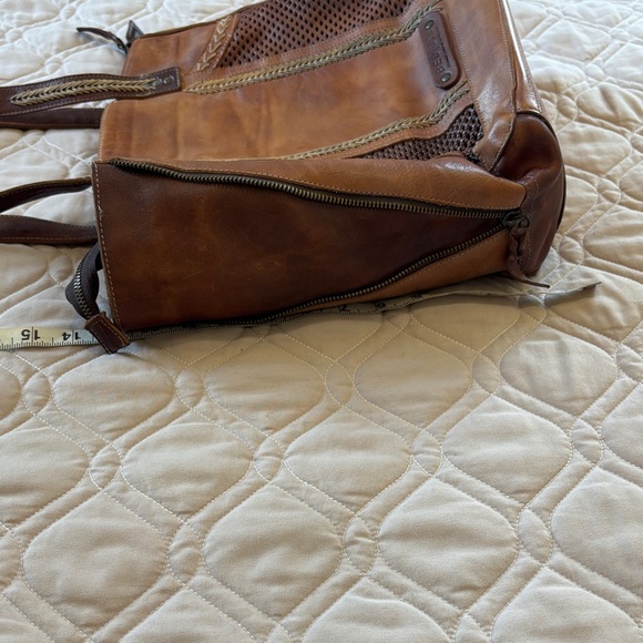 Bed Stu Two-Tone Brown Leather Shoulder Bag - Picture 5 of 10